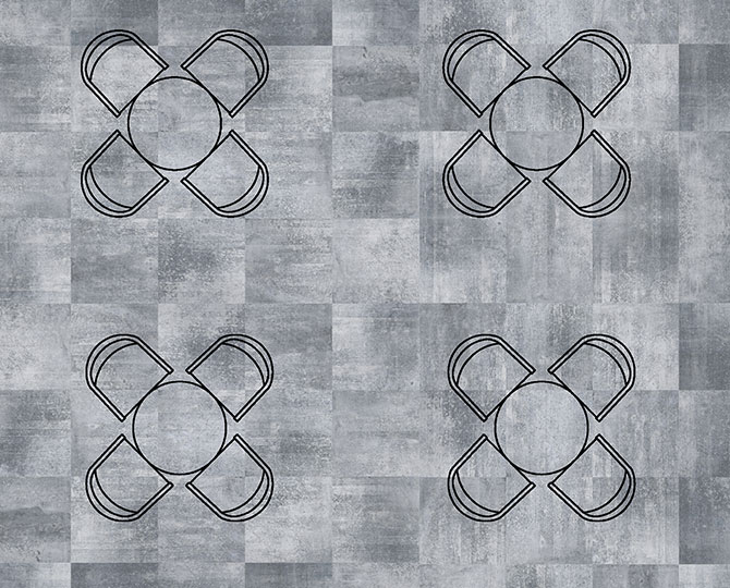 художественное зрение серый - 2 Круг современный коммерческий ковровый кирпич